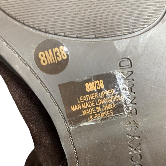 Lucky Brand Western Booties Perforated Boho Brown Suede Leather Ankle Boot - Picture 12 of 12